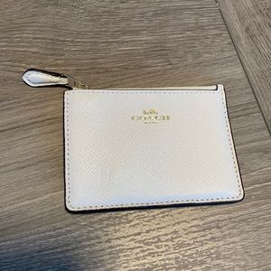 NWT Coach cream mini wallet